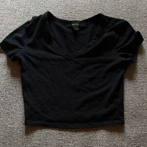 Wild Fable Black V-Neck Crop Top